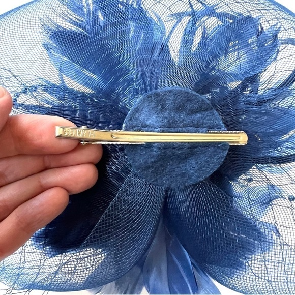 Vintage Fascinator Derby Hat Hair  Accessory 1950s 1960s Feather Hair Flower - Picture 6 of 8